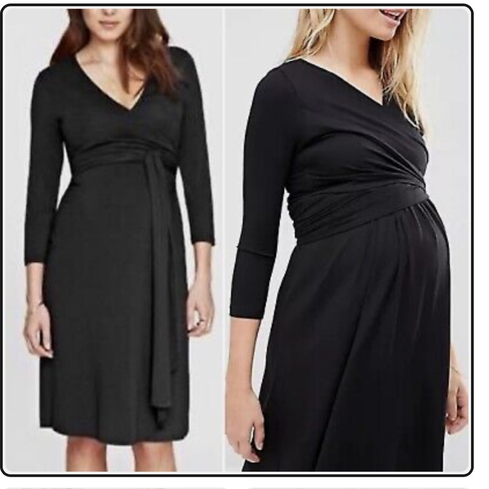 Isabella Oliver black wrap maternity dress